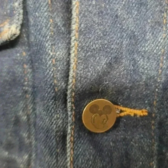 Mickey & Co , Upcycled  Denim Jacket Mickey Mouse Embellished Back Patch - Picture 9 of 10